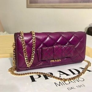COPY - PRADA Ribbon Bow Quilted Long Wallet